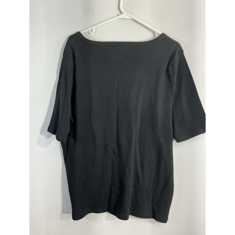 Womans Time N Tru XXXL (22) Scoop Neck Short Sleeve T Shirt Black - Picture 2 of 9
